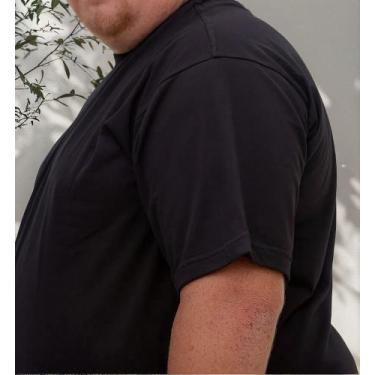 Imagem de Camiseta Masculina Plus Size - Básica Lisa G1 Ao G5 - Lishoope, Preto,
