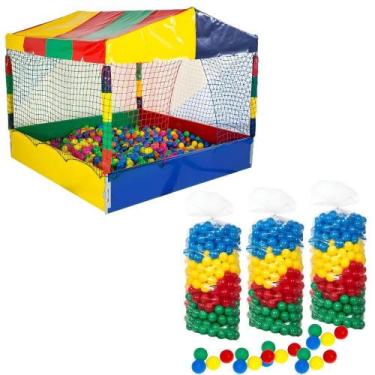 Imagem de Piscina de Bolinhas 1,50m Quadrada Premium Com 1500 Bolinhas Coloridas