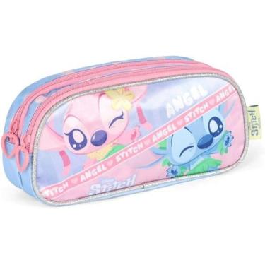 Imagem de Estojo escolar luxcel stitch roxo floral purple, M, ROSA