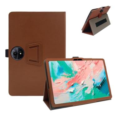 Imagem de Capa para tablet TCL NXTPAPER 11 Gen 2 de 11 polegadas, capa de couro PU à prova de choque com alça de mão, suporte duplo, compatível com tablet Android NXTPAPER 11 Geração 2 de 11 polegadas (marrom)