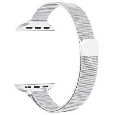 Imagem de Pulseira de relógio de metal de malha adequada para Apple Watch 38 mm, 40 mm, 41 mm, 42 mm, 44 mm, 45 mm, 49 mm, pulseira magnética de aço inoxidável, compatível com iWatch Ultra/2 séries 10/9/8/SE/7