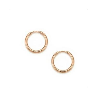 Imagem de TDEBA Brincos de argola de aço cirúrgico para homens, brincos modernos de cartilagem piercing de nariz para mulheres, 12G 12mm, Metal, Sem pedra preciosa