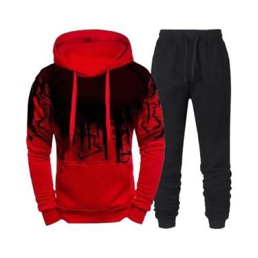 Imagem de Conjunto De Moletom Masculino Camuflado Outono Inverno Com Capuz 3D E 