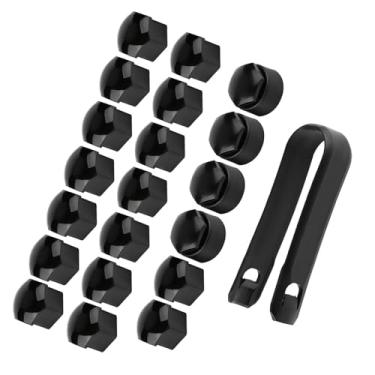 Imagem de Luqeeg Tampa de Proteção de Parafuso de Cubo Automático, Durável, à Prova de Poeira, Porca de 17mm para Acessórios de Roda de Carro (Preto)