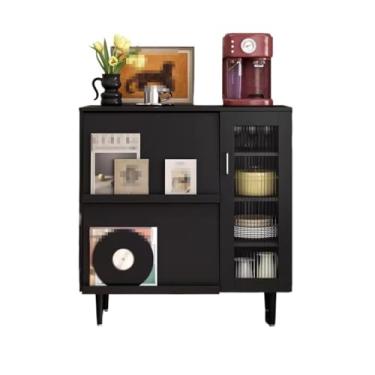 Imagem de Armário Buffet Simples Retrô Preto Aparador Casa Sala de Estar Armário de Armazenamento Armário de Cozinha Aparador