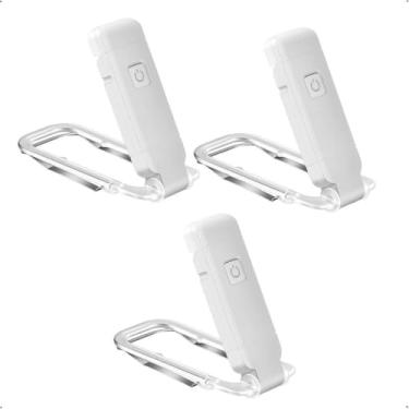 Imagem de Luminária de leitura LED portátil, ideal para uso ao lado da cama no quarto, com clipe para fixação na mesa de leitura.(3 pçs)