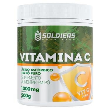 Imagem de Vitamina C - Ácido Ascóbico 500g - 100% Puro Importado - Soldiers Nutrition-Unissex