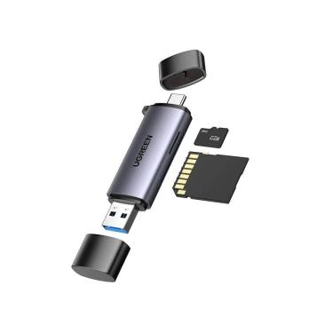 Imagem de Leitor Cartão Ugreen Cm185 Usb-c E Usb-a Tf/sd Cinza 2 Em 1 Cinza