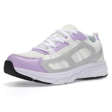 Imagem de Santiro Tênis de caminhada feminino, confortável, casual, tênis de corrida, Roxo, branco, 38