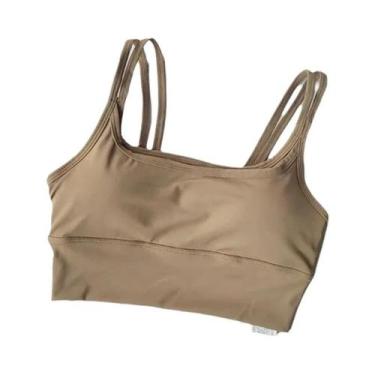 Imagem de Top De Yoga Feminino Com Bloco De Cores E Alças, Camisola De Fitness -