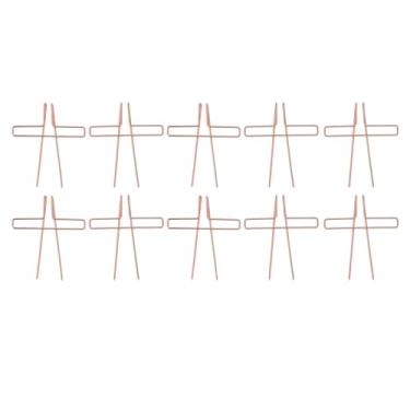 Imagem de Ainoli 10 peças clipe de página de livro galvanizado em aço inoxidável folha de piano clipe de livro portátil suporte de página de música para leitura, culinária, reprodução de (Ouro rosa)