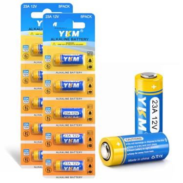 Imagem de YKM Pilhas Alcalinas 23A 12V Lr23A A23S Mn21/23 L1028F Para Controle Remoto De Ventilador Teto E Porta Garagem (Pacote Com 10)