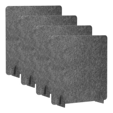 Imagem de PATIKIL Divisórias de mesa 61 cm x 61 cm, pacote com 4 painéis de privacidade de mesa independente com redução de ruído, painel acústico com 2 peças de pés de suporte para testes de biblioteca de