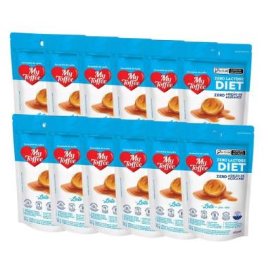 Imagem de Bala My Toffee Leite Diet Zero Lactose Kit 12 Pacotes 52g