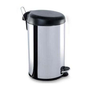 Imagem de Lixeira 6,0L Inox C/Tampa Preta Brinox