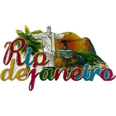 Imagem de Imã Geladeira Em Resina  Lembrança Rio De Janeiro Cristo Redentor Souv