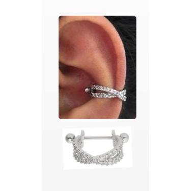 Imagem de Piercing Conch Aço Cirúrgico Cartilagem Orelha Trançado - Corban Ofici