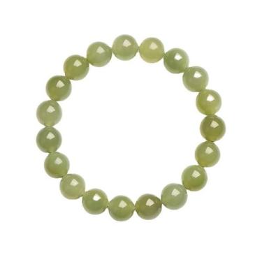 Imagem de Pulseira de miçangas de jade de nefrite natural de 8 mm para homens e 