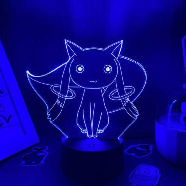 Imagem de Anime de luz noturna Madoka Magica 3D Acrílico Kyubey Crack Touch - Ta