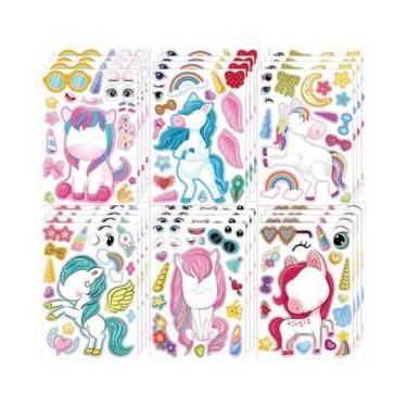 Imagem de Adesivos DIY De Unicórnio Kawaii, 6 a 12 Folhas, Quebra-Cabeça Para Cr