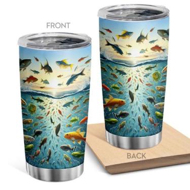 Imagem de Caneca de viagem Oasisdream Tumbler 600ml de aço inoxidável com tampa