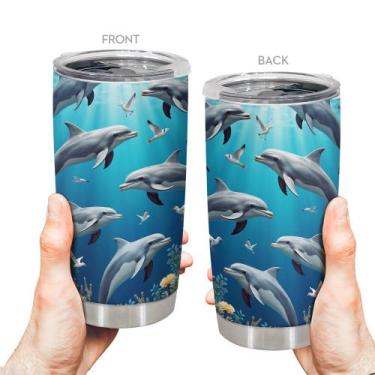Imagem de Caneca de viagem Oasisdream Tumbler 600ml de aço inoxidável com tampa