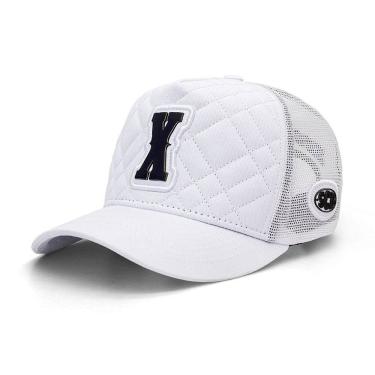 Imagem de Boné Sacudido`s - Alfabeto Letra X - Fogo - Matelassê Branco