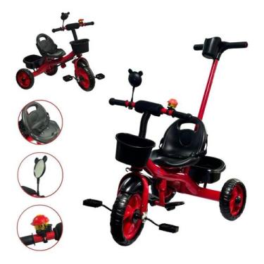 Imagem de Triciclo Baby Infantil Com Empurrador Passeio Diversao Vermelho - Impo
