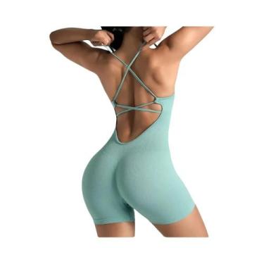 Imagem de Macacão Feminino Slim-Fit Sem Costura Para Yoga, Secagem Rápida E Resp