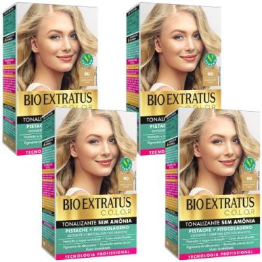 Imagem de Kit 4 Tonalizante Bio Extratus 90 Louro Muito Claro Tecnologia Profiss