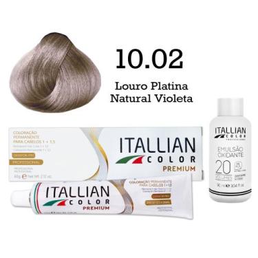 Imagem de Coloração 10.02 Louro Platina Natural Violeta + Oxi 20 Vol  Itallian C