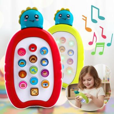 Imagem de Telefone Brinquedo Musical Infantil Luz Som Bebê Interativo Musical - 