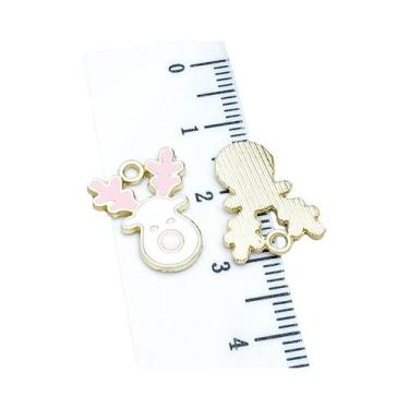 Imagem de Pingente Esmaltado Natalino Branco Em Liga Para Fabricação De Joias DI