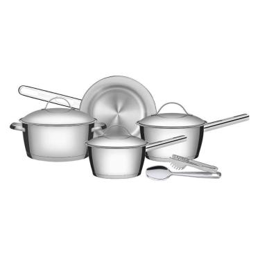 Imagem de Jogo de Panelas Inox 4 Peças Allegra Colher e Pegador Tramontina