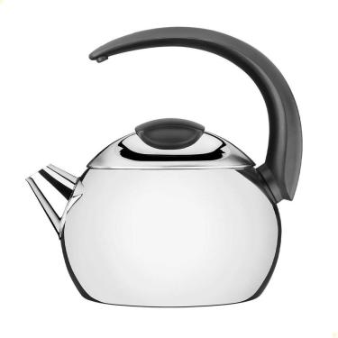 Imagem de Chaleira Tramontina em Aço Inox Cabo Preto 18 cm 2,2 L 61482183