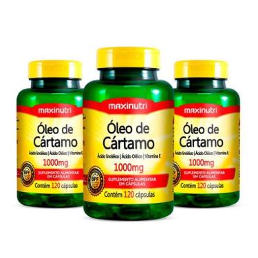 Imagem de Kit 3 Oleo de Cartamo 1000mg com 120 Capsulas Maxinutri