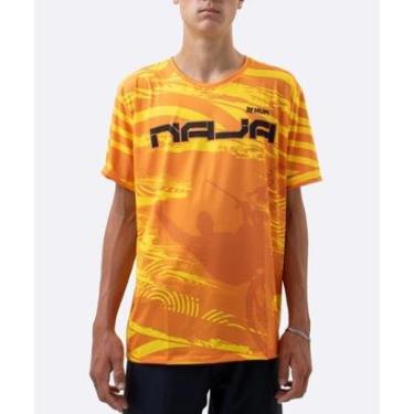 Imagem de Camiseta Masculina HUPI Bike Naja V10 Laranja e Amarelo-Masculino