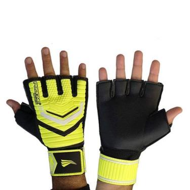 Imagem de Luva de Goleiro Futsal Progne Adulto, Preto, Verde limão, Medio