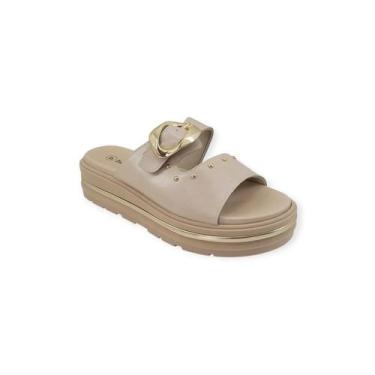 Imagem de Tamanco Flat Confort Bebecê Feminino Adulto - Ref T2230-443, Bege, 37