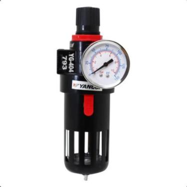 Imagem de Filtro Eliminador Regulador Ar Agua Oleo Compressor 1/2 Pol - Yangui E