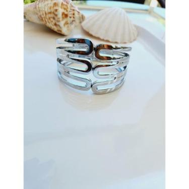 Imagem de Bracelete Linhas Triplas em Dourado e Prata - - Helô Nazaré Acessórios