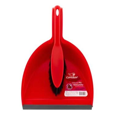 Imagem de Escova Com Pá Plastica Multiuso 29x18cm - CONDOR, Vermelho