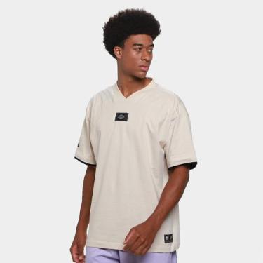 Imagem de Camiseta NBA Los Angeles Lakers Mitchell & Ness Satin Masculina, Bege,