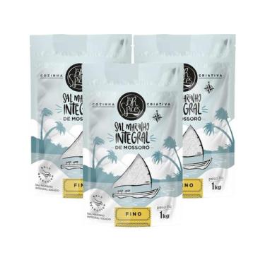 Imagem de Kit Sal Marinho Fino Integral de Mossoró Sem Antiumectante - BR Spices