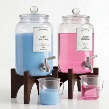 Imagem de Dispenser de Detergente para Roupas VSIOBTE 3,2L Vidro 2 Unidades
