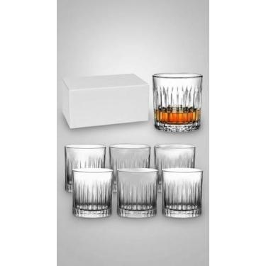Imagem de Jogo 6 Copos Baixos Vidro Lapidado 315ml - Congratulations Store