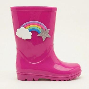 Imagem de Galocha Infantil Feminina Estrela Arco Iris - Kimimo, Pink, 23/24
