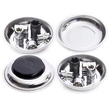 Imagem de EHOMEA2Z Tigela magnética para parafusos (4 peças), tigelas magnéticas para segurar porcas e parafusos, peças pequenas, pinos, ferramentas, prato, prato, conjunto, bandeja, redondo (10 cm)
