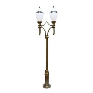 Imagem de Poste Colonial Belga Para Jardim De Alumínio 02 Globo 4,00M