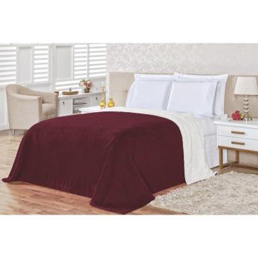Imagem de Cobertor Coberdrom Alaska King 1 Peça Sherpa Com Manta Vinho